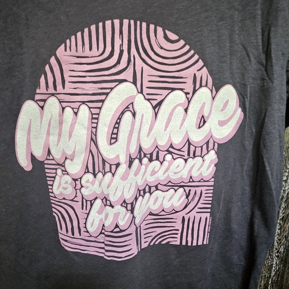 NWT Gray and Pink Graphic Christian T-Shirt - Picture 2 of 2